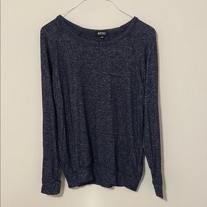 Buffalo David Bitton Women's Heathered Navy Long Sleeve Top